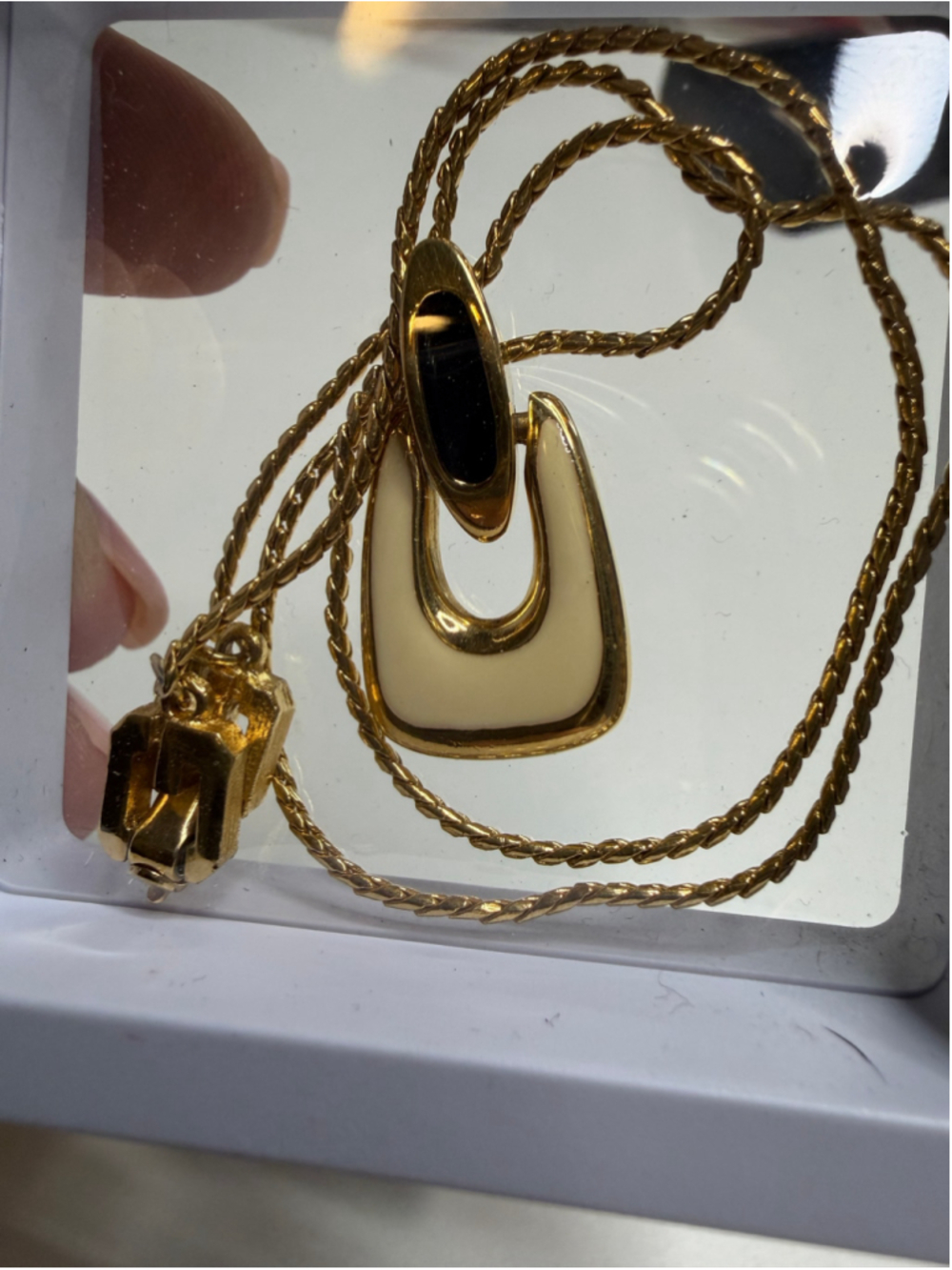 Women's Givenchy Gold & Cream Pendant Necklace One Size